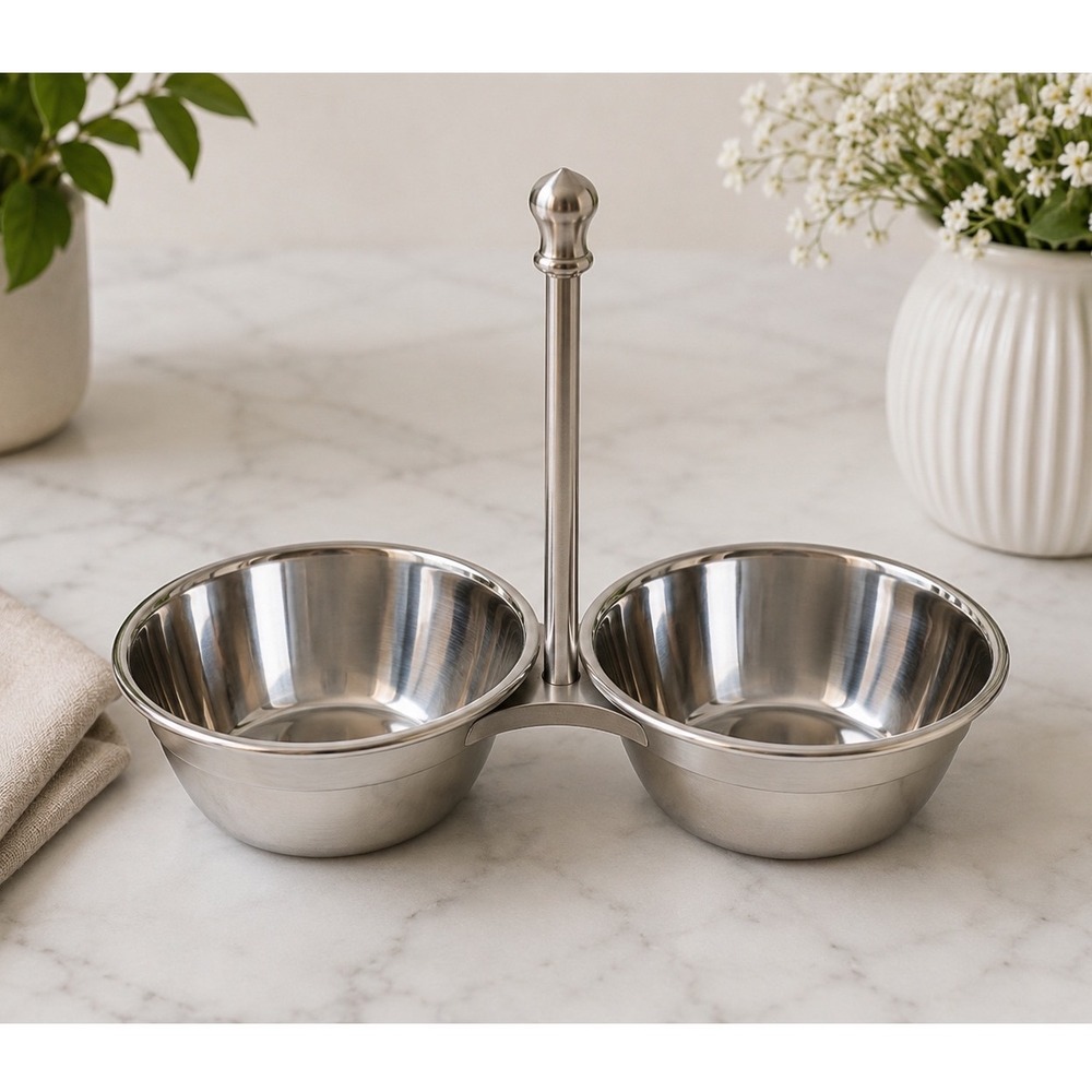 NEW in Box Vintage Wm A Rogers Stainless Double Relish Condiment Server Japan